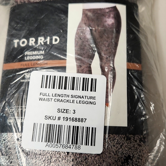 ❤️NWT VINTAGE TORRID LEGGING - SHINY FOIL CRACKLE PRINT GUNMETAL GRAY PLUS SIZE - Picture 9 of 12